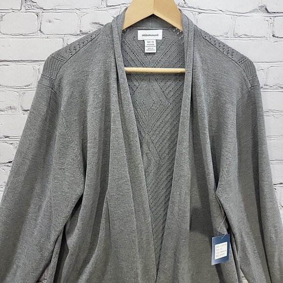 Stitchcount Sweater Womens Plus Sz 2X Gray Cardigan with Pockets New with Tags - Picture 5 of 11
